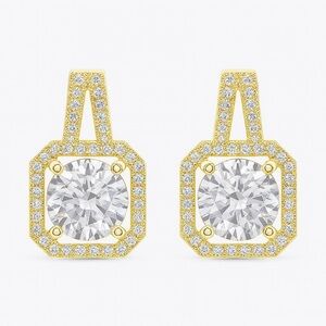 Square Zircon Stud Earrings | Titanium Steel Crystal Earrings Minimalist Jewelry